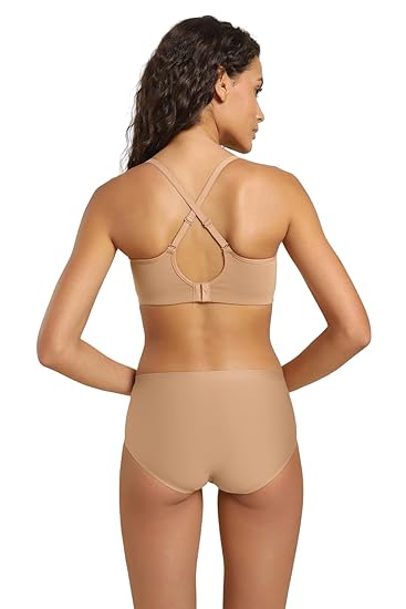Van Heusen Women’s Seamless Cami Bra – Cotton Elastane, Padded, Wireless with Cross-Back & Fully Adjustable Straps